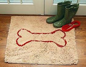 Soggy Doggy: Large Doormat - CRANBERRY/OATMEAL Bone